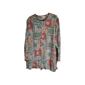 Vintage Adrianna Papell Silk Abstract Print Jacket Blazer Women’s Size 22